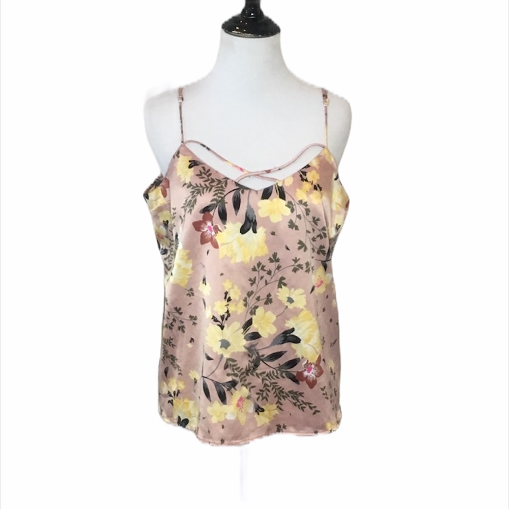 love, Fire Floral criss cross cami - Size: Large